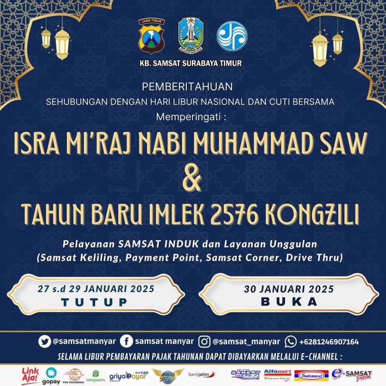Hari Libur Nasional & Cuti Bersama Isra Mi’raj Nabi Muhammad SAW dan Tahun Baru Imlek 2576 Kongzili