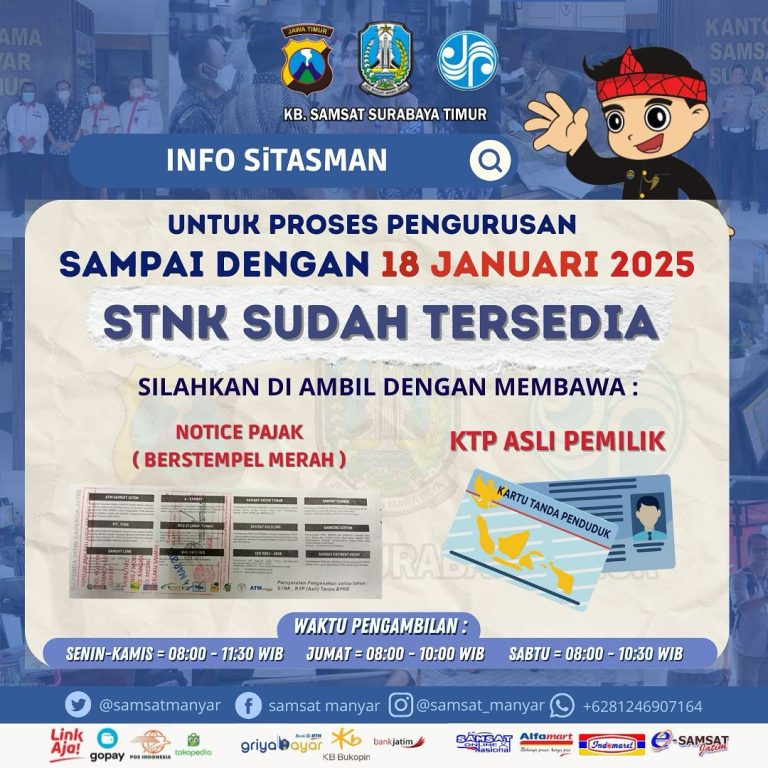STNK Sudah Tersedia untuk Proses Sampai 18 Januari 2025