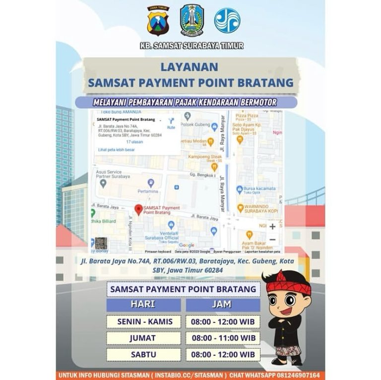 Layanan Pembayaran Pajak Kendaraan Bermotor di Samsat Payment Point Bratang