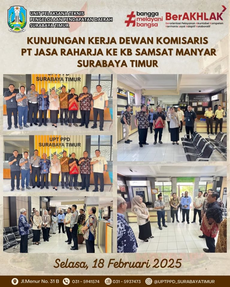 Kunjungan Kerja Dewan Komisaris PT Jasa Raharja di KB SAMSAT Manyar Surabaya Timur