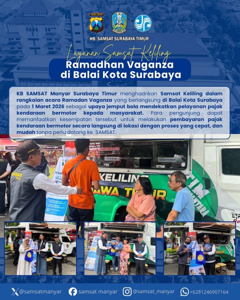 Layanan Samsat Keliling KB Samsat Manyar Surabaya Timur Hadir di Ramadhan Vaganza Balai Kota Surabaya
