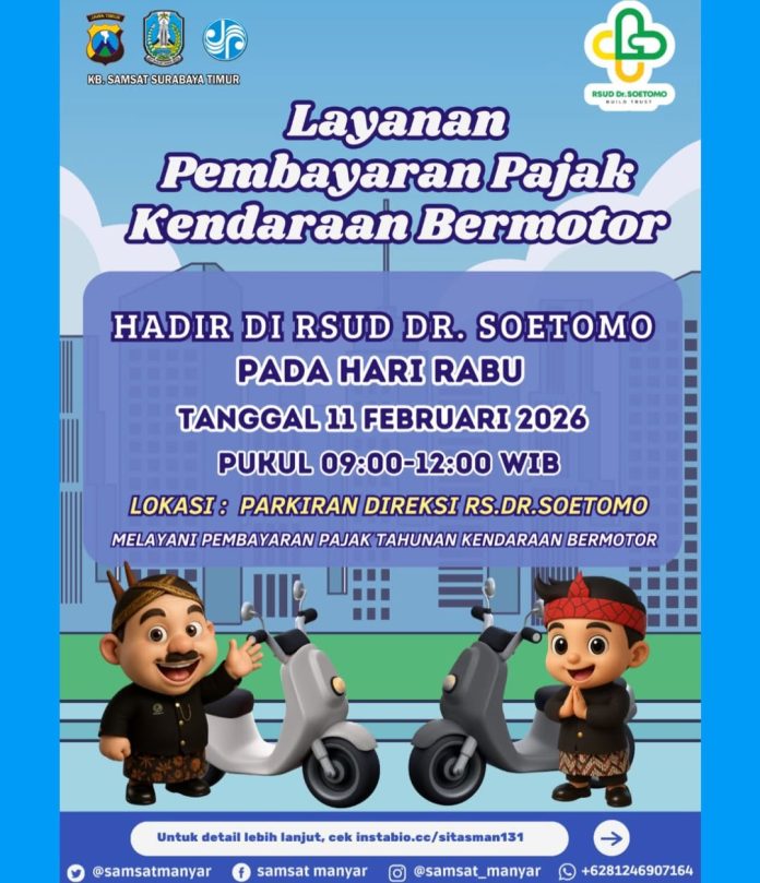 Besok banget!!! iya, Rabu, 11 Februari 2026 Pak Leman akan buka layanan di RS Dr. Soetomo. Janga