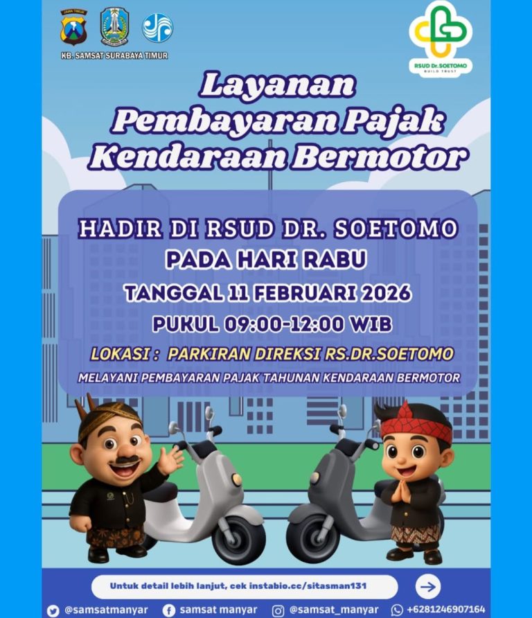 Layanan Pembayaran Pajak Kendaraan Bermotor Hadir di RSUD Dr. Soetomo
