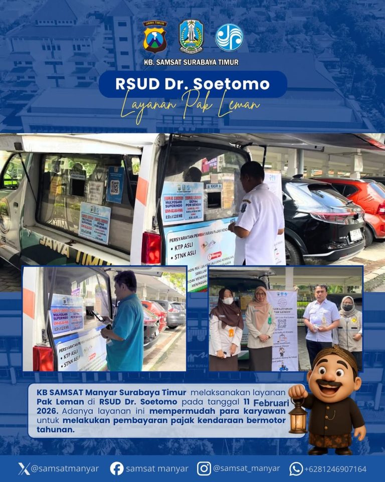 Layanan Pak Leman KB Samsat Manyar Surabaya Timur Hadir di RSUD Dr. Soetomo